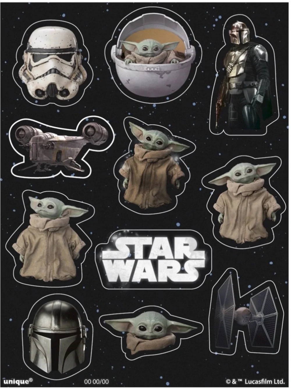 Star Wars The Mandalorian Favor Pack with Baby Yoda Prints - 48 Pieces